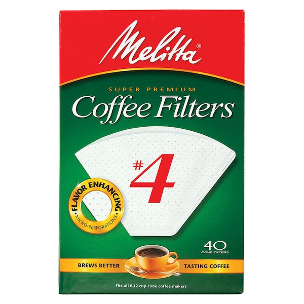 Mr. Coffee Melitta 12 cups White Cone Coffee Filter 40 pk 624404 - main